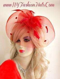 Kentucky Derby Hat, Red Hats For Horse Races, Red Hat Society Cocktail ...